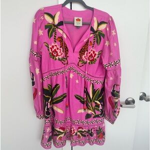 Farm Rio brand dress, medium size, Pink multi color, and worn once.